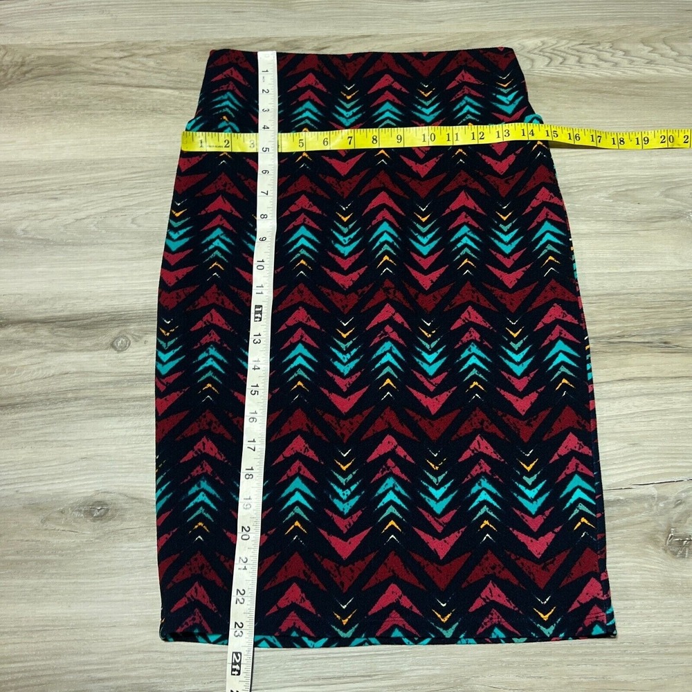 Aztec Maxi Skirt Womens XS‎ Multicolor Geometric Stretch A Line Grandma EUC - Picture 5 of 5